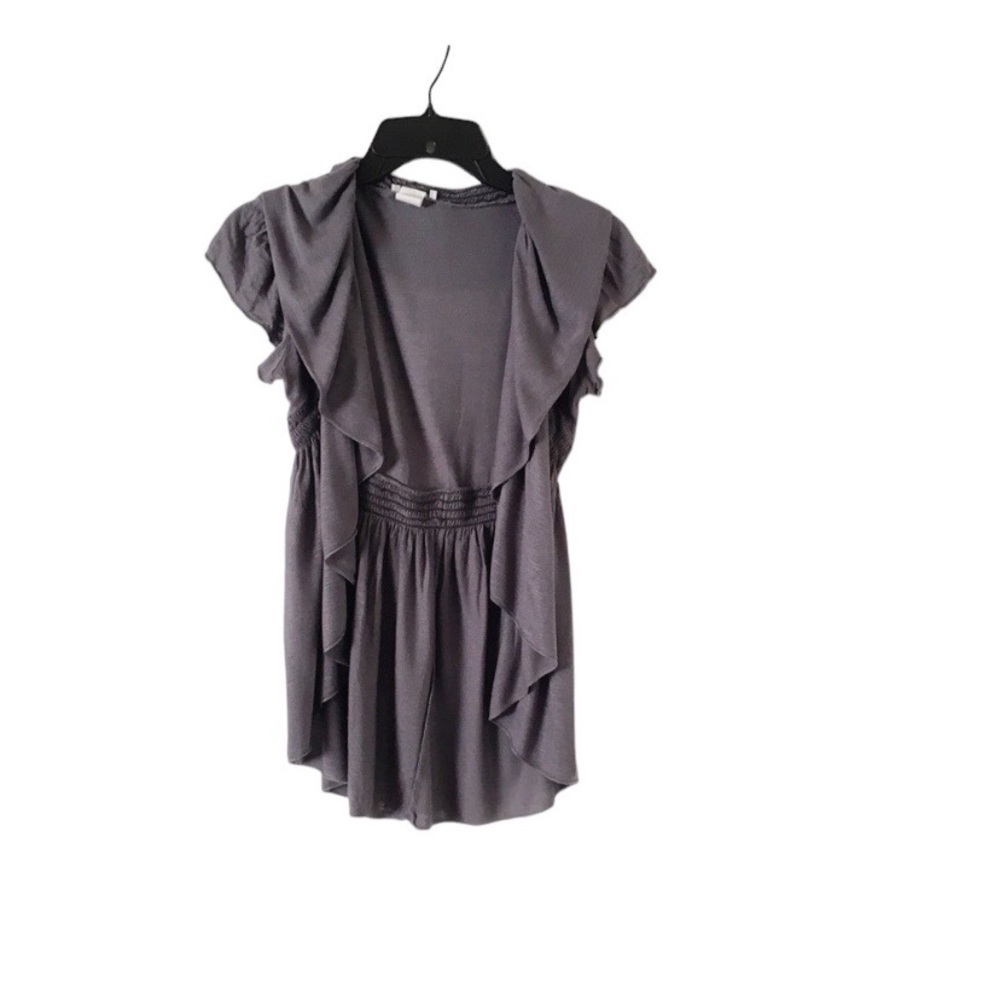 Body Central Gray Short Sleeve Open Front Cardigan Size Small